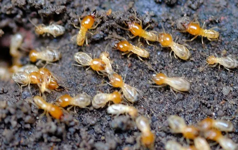 Termites crawling on the ground
