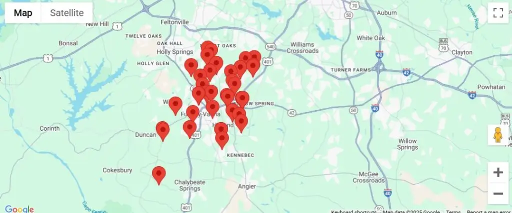 Fuquay Varina Customer Map